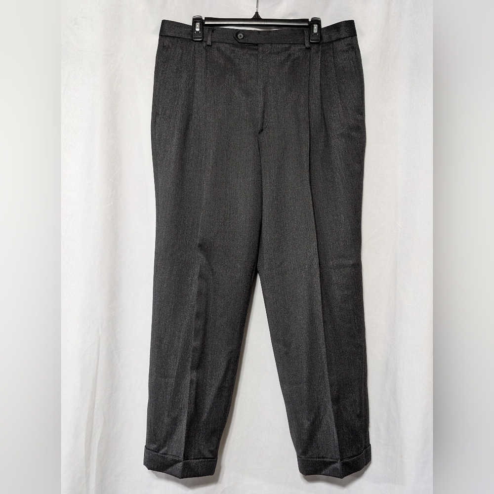 ☘️Mark Shale Pleated Wool Giovanni Tonella Italian Cloth Cuffed Dress Pants 36